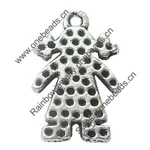 Pendant, Zinc Alloy Jewelry Findings, Lead-free, 12x20mm, Sold by Bag