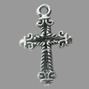 Pendant, Zinc Alloy Jewelry Findings, Lead-free, Cross 15x26mm, Sold by Bag