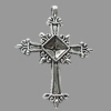 Pendant, Zinc Alloy Jewelry Findings, Lead-free, Cross 34x47mm, Sold by Bag