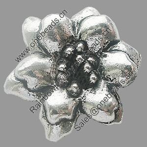 Pendant, Zinc Alloy Jewelry Findings, Lead-free, Flower 23x24mm, Sold by Bag