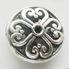 Hollow Bali Beads Zinc Alloy Jewelry Findings, Leaf-free, 16mm Hole:1.5mm, Sold by Bag
