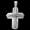 Pendant, Zinc Alloy Jewelry Findings, Lead-free, Cross 17x30mm, Sold by Bag