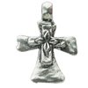 Pendant, Zinc Alloy Jewelry Findings, Lead-free, Cross 17x26mm, Sold by Bag