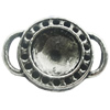 Zinc Alloy Connectors Settings, Lead-free, Outside diameter:22x16mm, Interior diameter:10mm, Sold by Bag