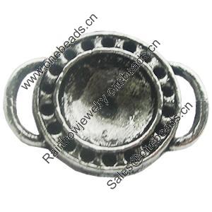 Zinc Alloy Connectors Settings, Lead-free, Outside diameter:22x16mm, Interior diameter:10mm, Sold by Bag