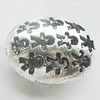 Hollow Bali Beads Zinc Alloy Jewelry Findings, Leaf-free, Flat Oval 22x17mm, Sold by Bag