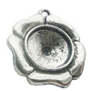 Zinc Alloy Pendant Settings, Lead-free, Outside diameter:25x28mm, Interior diameter:14.5mm, Sold by Bag