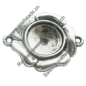 Zinc Alloy Connectors Settings, Lead-free, Outside diameter:32x26mm, Interior diameter:14mm, Sold by Bag