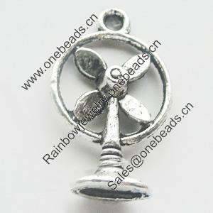 Pendant, Zinc Alloy Jewelry Findings, Lead-free, 12x19mm, Sold by Bag