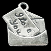 Pendant, Zinc Alloy Jewelry Findings, Lead-free, 15x18mm, Sold by Bag