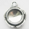 Zinc Alloy Pendant Settings, Lead-free, Outside diameter:14x19mm, Interior diameter:10mm, Sold by Bag