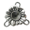 Connectors, Zinc Alloy Jewelry Findings, Lead-free, Flower 25mm, Sold by Bag