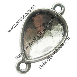 Zinc Alloy Connectors Settings, Lead-free, Outside diameter:15x27mm, Interior diameter:13x18mm, Sold by Bag
