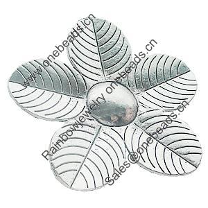 Pendant, Zinc Alloy Jewelry Findings, Lead-free, Flower 51mm, Sold by Bag