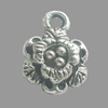 Pendant, Zinc Alloy Jewelry Findings, Lead-free, Flower 8x11mm, Sold by Bag