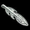 Pendant, Zinc Alloy Jewelry Findings, Lead-free, Leaf 48x15mm, Sold by Bag