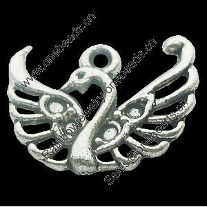 Pendant, Zinc Alloy Jewelry Findings, Lead-free, Leaf 18x15mm, Sold by Bag