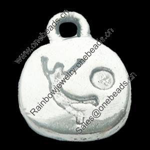 Pendant, Zinc Alloy Jewelry Findings, Lead-free, 11x15mm, Sold by Bag