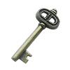 Pendant, Zinc Alloy Jewelry Findings, Lead-free, Key 9x24mm, Sold by Bag