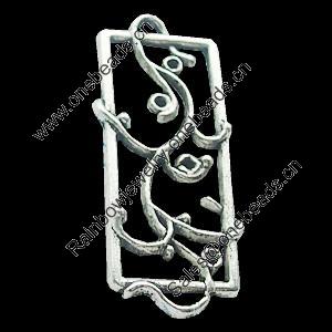 Connectors, Zinc Alloy Jewelry Findings, Lead-free, 17x40mm, Sold by Bag