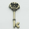 Pendant, Zinc Alloy Jewelry Findings, Lead-free, Key 10x24mm, Sold by Bag