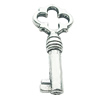 Pendant, Zinc Alloy Jewelry Findings, Lead-free, Key 16x38mm, Sold by Bag