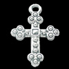 Pendant, Zinc Alloy Jewelry Findings, Lead-free, Cross 17x25mm, Sold by Bag