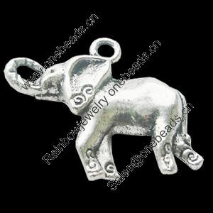 Pendant, Zinc Alloy Jewelry Findings, Lead-free, Elephant 25x21mm, Sold by Bag