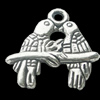 Pendant, Zinc Alloy Jewelry Findings, Lead-free, Bird 17x18mm, Sold by Bag