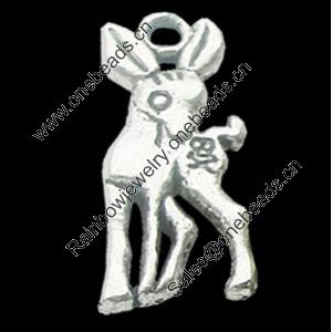 Pendant, Zinc Alloy Jewelry Findings, Lead-free, Animal 8x18mm, Sold by Bag