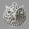 Hollow Bali Pendant Zinc Alloy Jewelry Findings, Leaf-free, 25x28mm, Sold by Bag