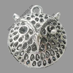 Hollow Bali Pendant Zinc Alloy Jewelry Findings, Leaf-free, 25x28mm, Sold by Bag