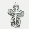 Pendant, Zinc Alloy Jewelry Findings, Lead-free, Cross 20x32mm, Sold by Bag