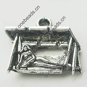 Pendant, Zinc Alloy Jewelry Findings, Lead-free, 16x15mm, Sold by Bag