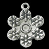 Pendant, Zinc Alloy Jewelry Findings, Lead-free, Flower 16x22mm, Sold by Bag