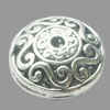 Hollow Bali Beads Zinc Alloy Jewelry Findings, Leaf-free, 16mm, Sold by Bag