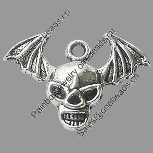 Pendant, Zinc Alloy Jewelry Findings, Lead-free, 21x15mm, Sold by Bag