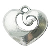 Pendant, Zinc Alloy Jewelry Findings, Lead-free, Heart 14x14mm, Sold by Bag