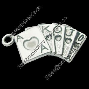Pendant, Zinc Alloy Jewelry Findings, Lead-free, 23x12mm, Sold by Bag