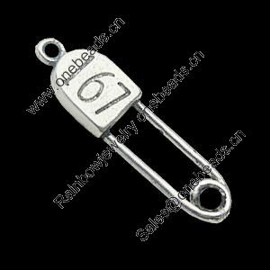Pendant, Zinc Alloy Jewelry Findings, Lead-free, 33x9mm, Sold by Bag