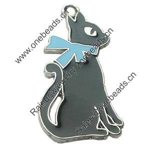 Zinc Alloy Enamel Pendant, 18x41mm, Sold by Bag