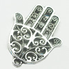 Pendant, Zinc Alloy Jewelry Findings, Lead-free, Hand 24x34mm, Sold by Bag