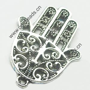 Pendant, Zinc Alloy Jewelry Findings, Lead-free, Hand 24x34mm, Sold by Bag