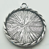 Zinc Alloy Pendant Settings, Lead-free, Outside diameter:18x22mm, Interior diameter:7mm, Sold by Bag