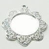 Zinc Alloy Pendant Settings, Lead-free, Outside diameter:43x48mm, Interior diameter:25mm, Sold by Bag