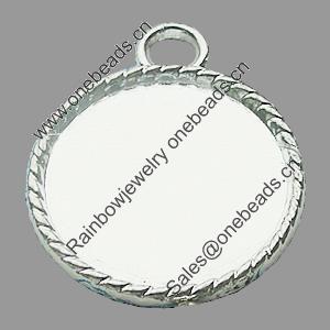 Zinc Alloy Pendant Settings, Lead-free, Outside diameter:29x36mm, Interior diameter:25.5mm, Sold by Bag