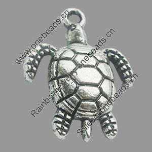 Pendant, Zinc Alloy Jewelry Findings, Lead-free, Tortoise 18x23mm, Sold by Bag