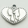 Pendant, Zinc Alloy Jewelry Findings, Lead-free, Heart 19x16mm, Sold by Bag