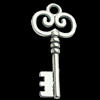 Pendant, Zinc Alloy Jewelry Findings, Lead-free, Key 19x41mm, Sold by Bag