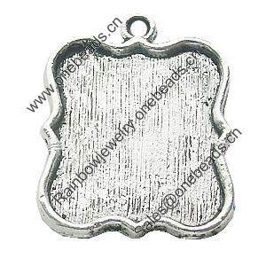 Zinc Alloy Pendant Settings, Lead-free, Outside diameter:18x25mm, Interior diameter:16x18.5mm, Sold by Bag